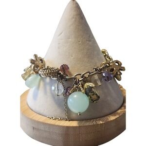 Vintage George Mixed Metal Charm Bracelet Toggle ClaspMulti Charms Whimsical